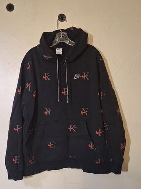 Nike Men's Printed Club Fleece Pullover Hoodie Sweatshirt Graphic Print Size XL